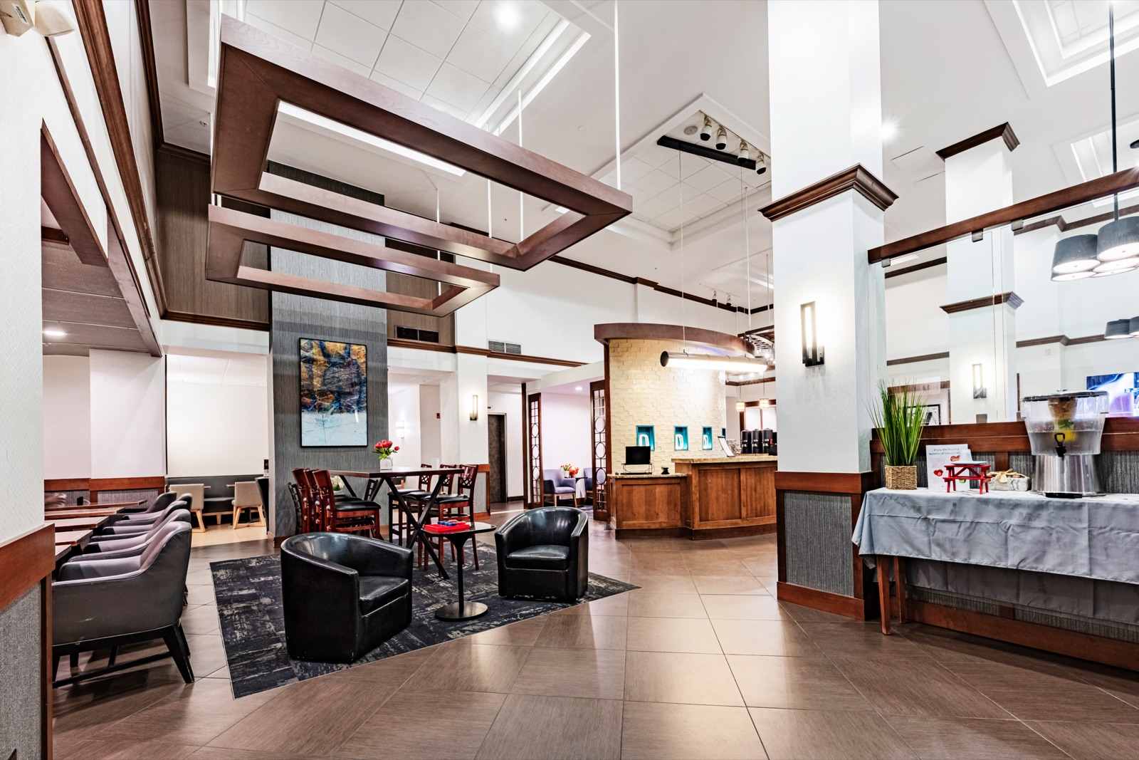 Hotel lobby and living area